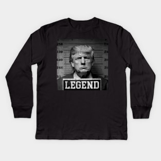 Trump 2024 Mugshot President Legend Kids Long Sleeve T-Shirt